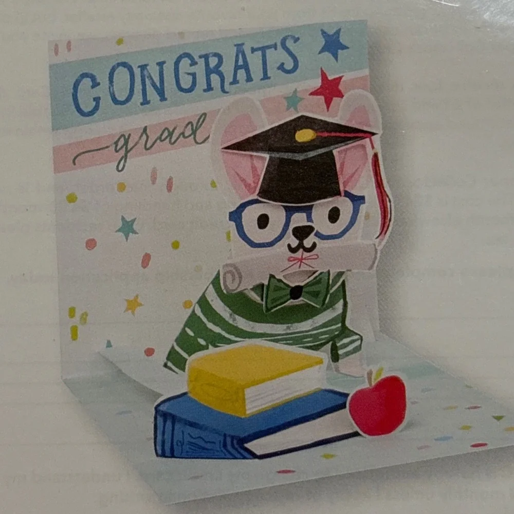 Up With Paper Dog Graduate Pop Up‎ Greeting Card Graduation Congrats